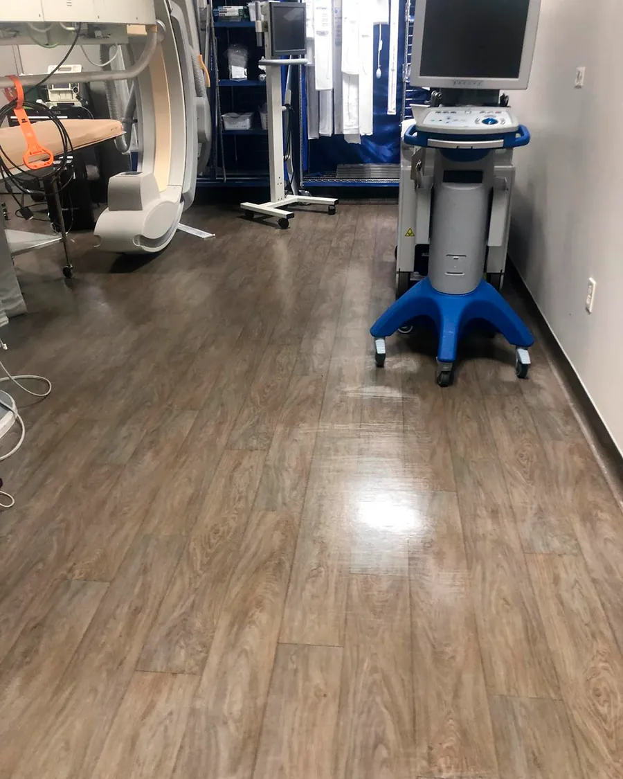 Medical clinic equipment area after cleaning