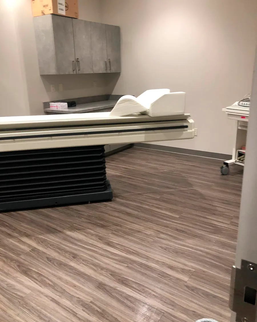 Clinic treatment room after professional cleaning