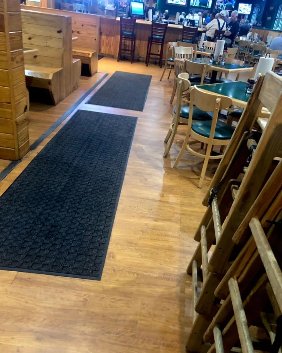 Restaurant dining room after a commercial clean