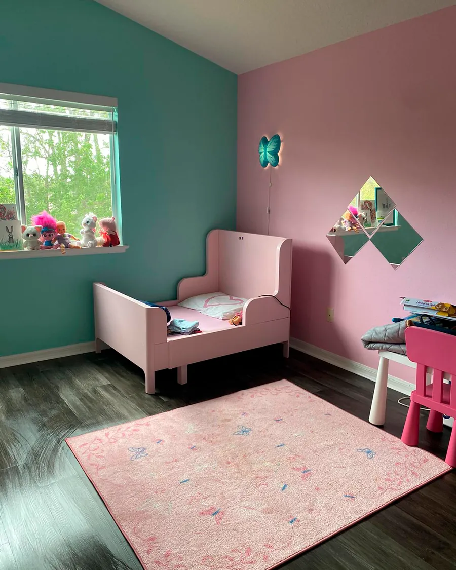 Child's bedroom cleaned and organized
